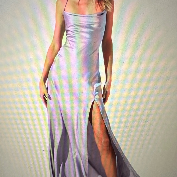 Astr the Label Palisades Cowl Neck Maxi Dress Color: Icy Lilac, size Large - Picture 4 of 4